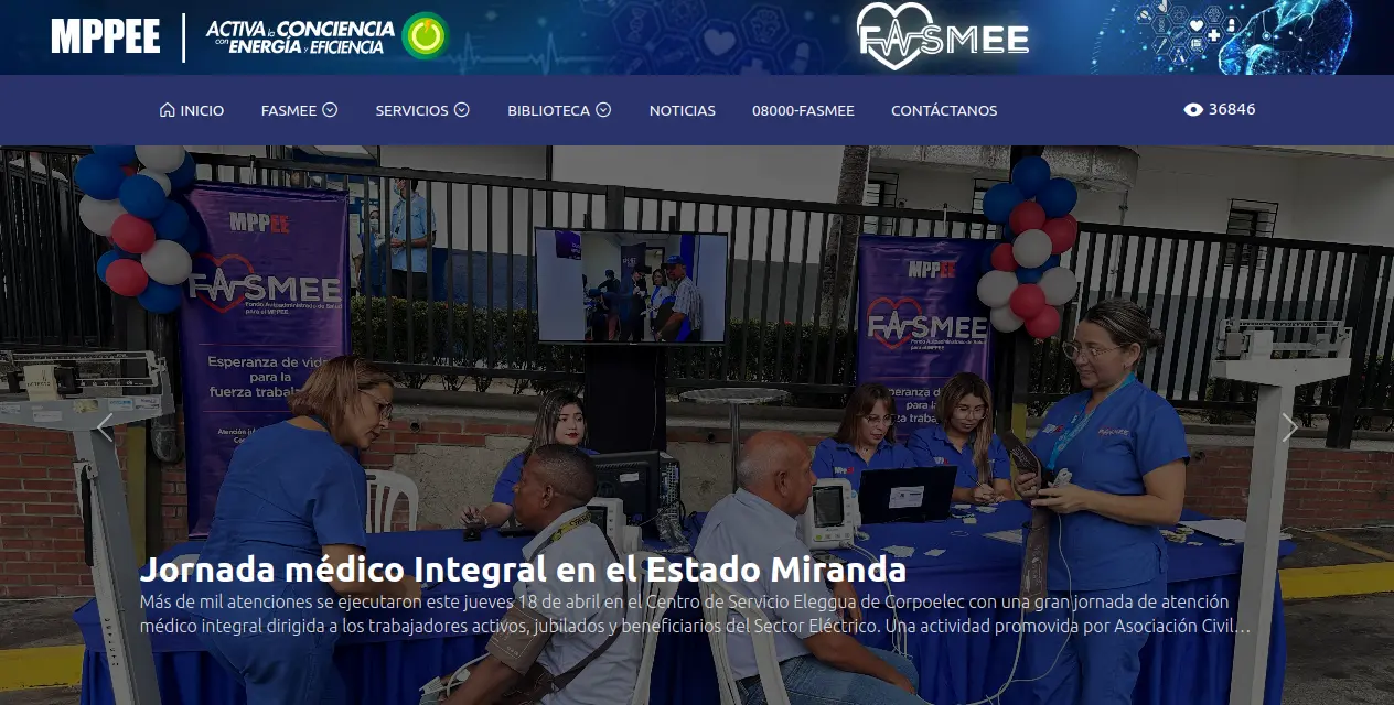 Captura de pantalla del proyecto FASMEE
